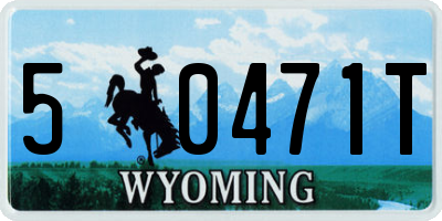 WY license plate 50471T