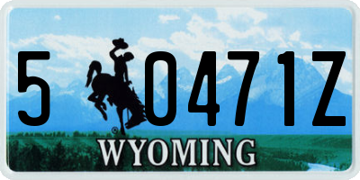 WY license plate 50471Z