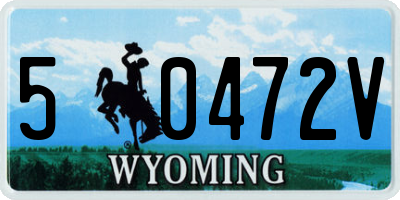 WY license plate 50472V