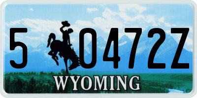 WY license plate 50472Z