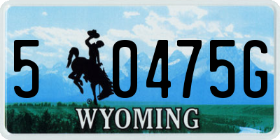 WY license plate 50475G