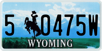 WY license plate 50475W