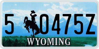 WY license plate 50475Z