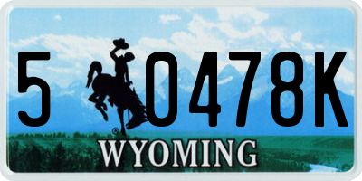 WY license plate 50478K