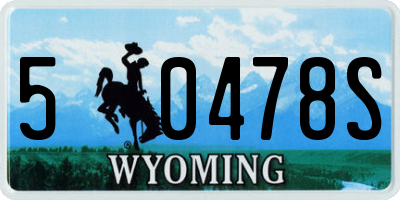 WY license plate 50478S