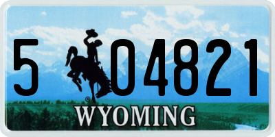 WY license plate 504821