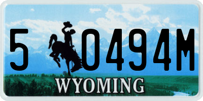 WY license plate 50494M