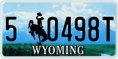 WY license plate 50498T
