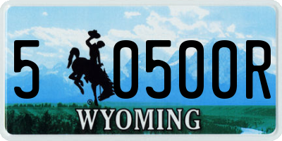 WY license plate 50500R