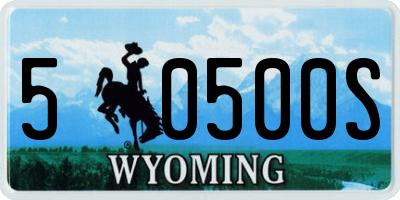 WY license plate 50500S