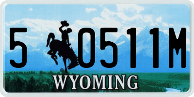 WY license plate 50511M