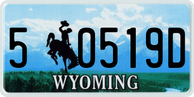 WY license plate 50519D