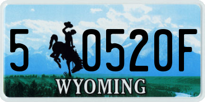 WY license plate 50520F