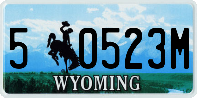 WY license plate 50523M