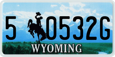 WY license plate 50532G