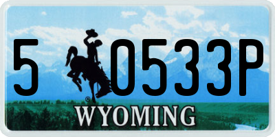 WY license plate 50533P