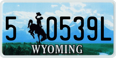 WY license plate 50539L