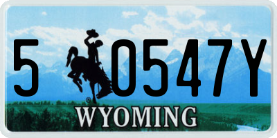 WY license plate 50547Y