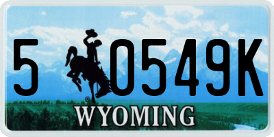 WY license plate 50549K