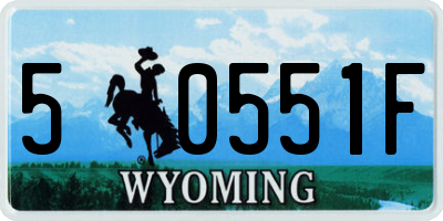 WY license plate 50551F