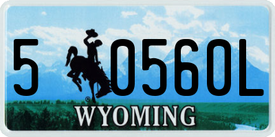 WY license plate 50560L