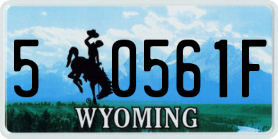 WY license plate 50561F