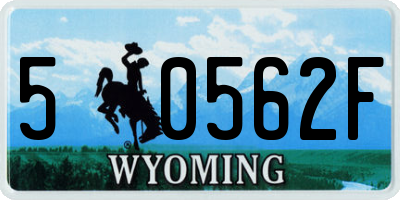 WY license plate 50562F