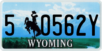 WY license plate 50562Y