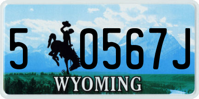 WY license plate 50567J