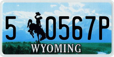 WY license plate 50567P