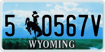 WY license plate 50567V