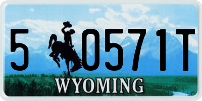 WY license plate 50571T