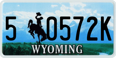 WY license plate 50572K