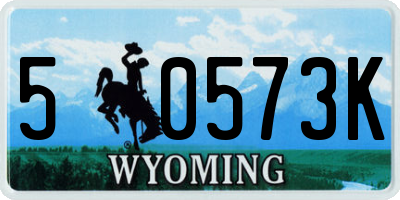 WY license plate 50573K