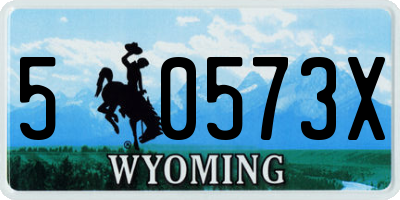 WY license plate 50573X