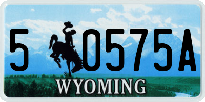 WY license plate 50575A