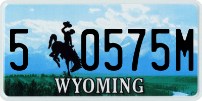 WY license plate 50575M
