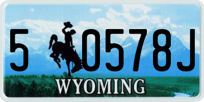 WY license plate 50578J