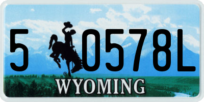 WY license plate 50578L