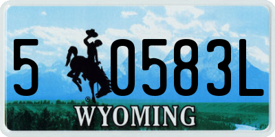 WY license plate 50583L
