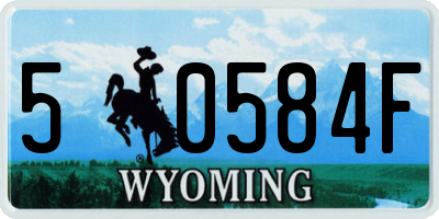 WY license plate 50584F
