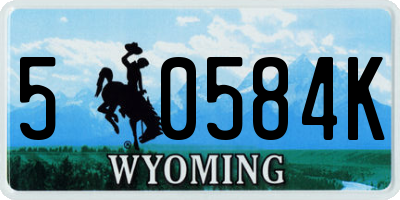 WY license plate 50584K