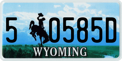 WY license plate 50585D
