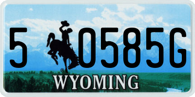 WY license plate 50585G