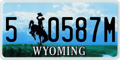 WY license plate 50587M