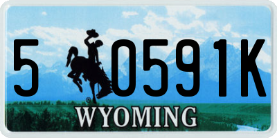 WY license plate 50591K
