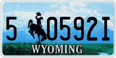 WY license plate 50592I
