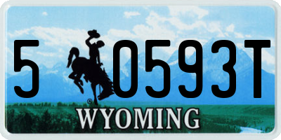 WY license plate 50593T