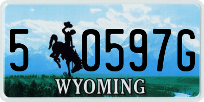 WY license plate 50597G