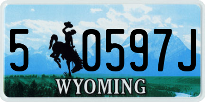 WY license plate 50597J